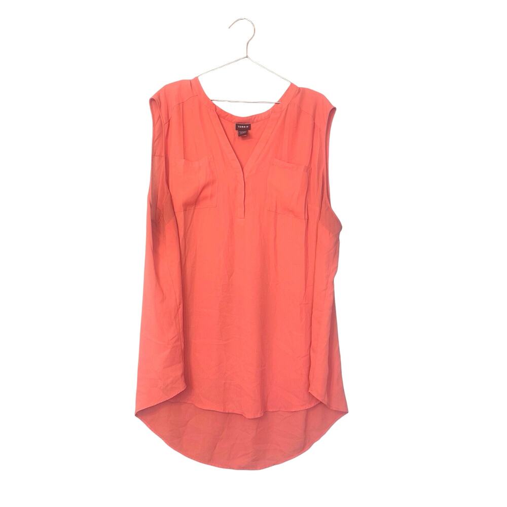 Torrid georgette sleeveless coral blouse size 5X - Picture 2 of 6